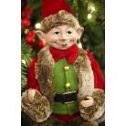 Piros-zöld karácsonyi manó - 40 cm  