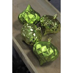 Zöld műanyag karácsonyfadíszek - 8 cm - 4 db/csomag