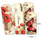 Nyomtatott dekorkarton - Pipacsos biléták - 6 db/csomag