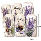 Nyomtatott dekorkarton - Levendulás biléták - 6 db/csomag