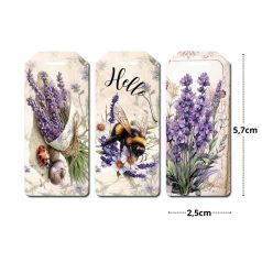 Nyomtatott dekorkarton - Levendulás biléták - 6 db/csomag