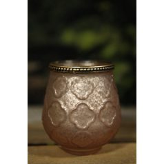 Rózsaszín tejüveg gyertyatartó - 11 cm   