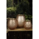 Rózsaszín tejüveg gyertyatartó - 18 cm  