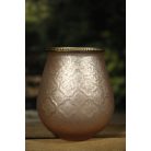 Üveg gyertyatartó - Rózsaszín - 18 cm  