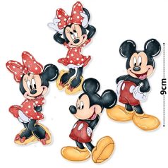   Nyomtatott dekorkarton - Mickey és Minnie - Piros - 4 féle - 4 db/csomag