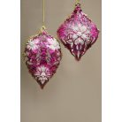 Rózsaszín-arany mintás karácsonyfadíszek - 2 db-os szett