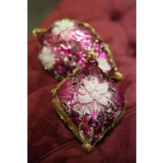   Rózsaszín-arany mintás karácsonyfadíszek - 2 db-os szett