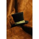 Arany-fekete karácsonyfadísz bársony cilinder - 8 cm   