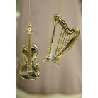 Arany karácsonyfadísz - Hárfa - 12,5 cm