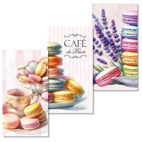 Nyomtatott dekorkarton - Macaronos táblák - 3 db/csomag