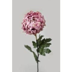 Antik rózsaszín krizantém szárral - 80 cm