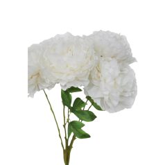 Mű bazsarózsa csokor -- Fehér - 55 cm