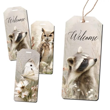 Nyomtatott dekorkarton - Erdei állatok biléták - 6 db/csomag