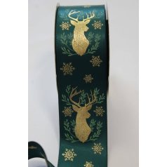 Zöld-kék karácsonyi szalag - 3,8 cm - 10 méter 