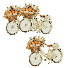   Nyomtatott dekorkarton - Őszi bicikli - 8x7,5 cm - 3 db/csomag