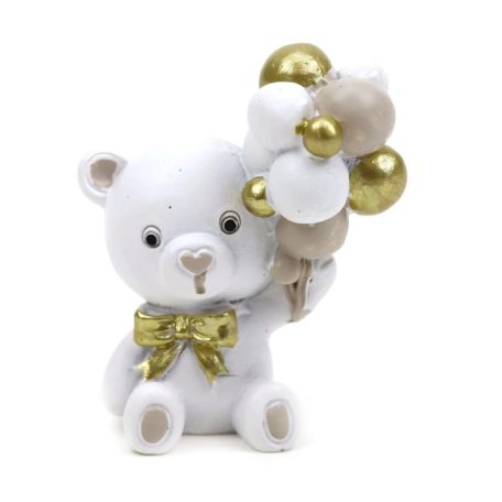 Maci figura lufival 6 cm - Fehér-arany - 6 cm 
