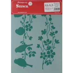   Stamperia stencil - 21x29,7 cm - Madárkák az ágon - KSG-351