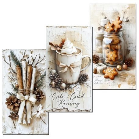 Nyomtatott dekorkarton - Karácsonyi táblák - 3 db/csomag