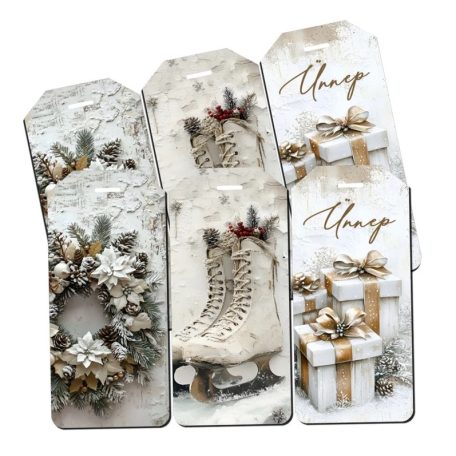 Nyomtatott dekorkarton - Vintage fehér téma - biléták - 6 db/csomag