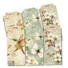 Nyomtatott dekorkarton Tavaszi zöld téma biléta - 6 cm - 6 db-os szett