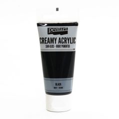   Pentart, krémes akrilfesték, selyemfényű, fekete - 60 ml, 200 ml