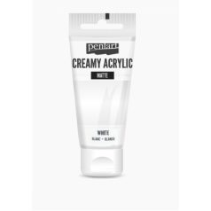   Pentart, krémes akrilfesték, selyemfényű, fehér - 60 ml, 200 ml