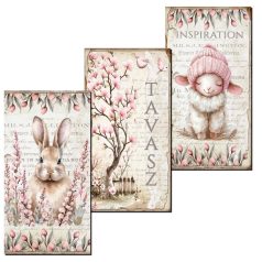Nyomtatott dekorkarton - Húsvéti táblák - 3 db/csomag