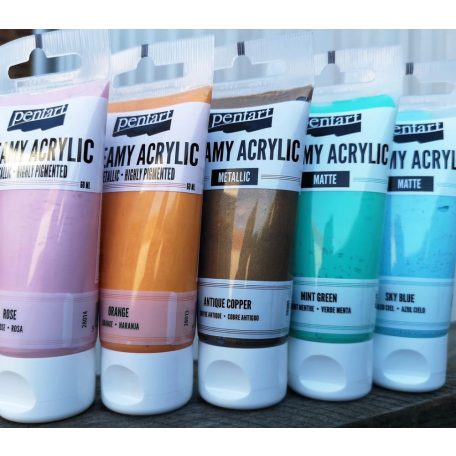 Pentart, krémes akrilfesték, metál, antikarany - 60 ml, 200 ml