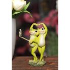 Szelfiző békák - dekoratív szobrocska - 18 cm 