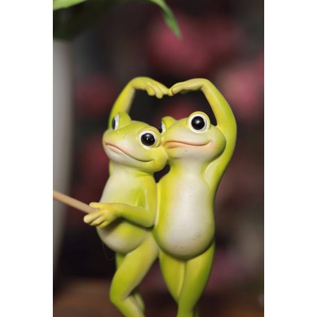 Szelfiző békák - dekoratív szobrocska - 18 cm 