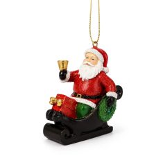 Klasszikus karácsonyi dekoráció Mikulás szánon - 7 cm