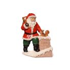 Karácsonyi Mikulás figura a kéménynél - 19 cm