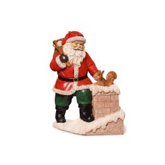 Karácsonyi Mikulás figura a kéménynél - 19 cm