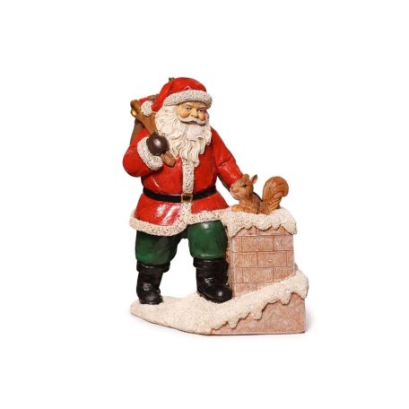 Karácsonyi Mikulás figura a kéménynél - 19 cm