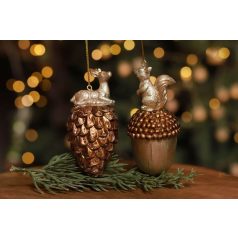 LUX arany mókus karácsonyi díszek - 9 cm 