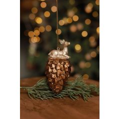 LUX arany őzike karácsonyi díszek - 9 cm 