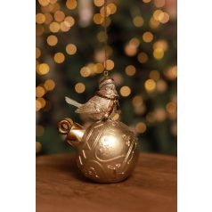 LUX arany karácsonyi díszmadár - 11 cm 