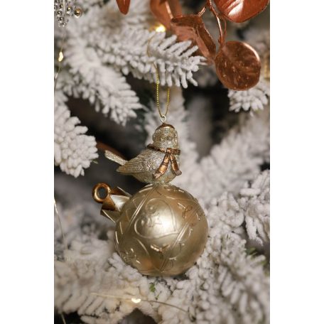 LUX arany karácsonyi díszmadár - 11 cm 