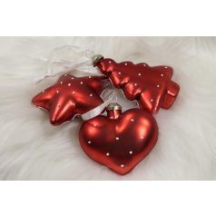 Piros karácsonyi mézeskalács díszek - 3 db/csomag