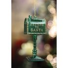 Zöld karácsonyi dekorációs postaláda - 11 cm 