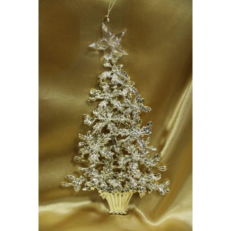 Arany függő karácsonyfa - 19 cm  