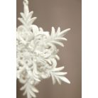 Fehér függő karácsonyi dekoráció hópehely - 11 cm
