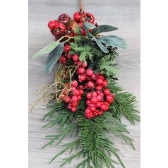 Piros mű bogyós betűző - 55 cm 