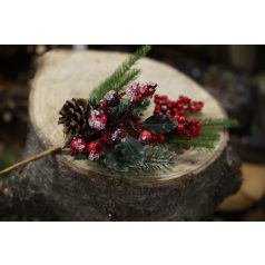 Piros művessző bogyókkal - 40 cm