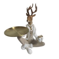 Elegáns karácsonyi rénszarvas figura - 20x13,5x28,5 cm