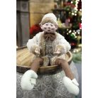 Elegáns karácsonyi manó - Krém - 50 cm