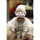 Elegáns karácsonyi manó - Krém - 50 cm