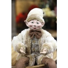 Elegáns karácsonyi manó - Krém - 50 cm