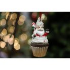 Klasszikus karácsonyi dekoráció Mikulás muffinban - 11 cm