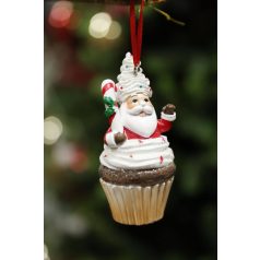 Karácsonyi dekoráció Mikulás muffinban - 11 cm